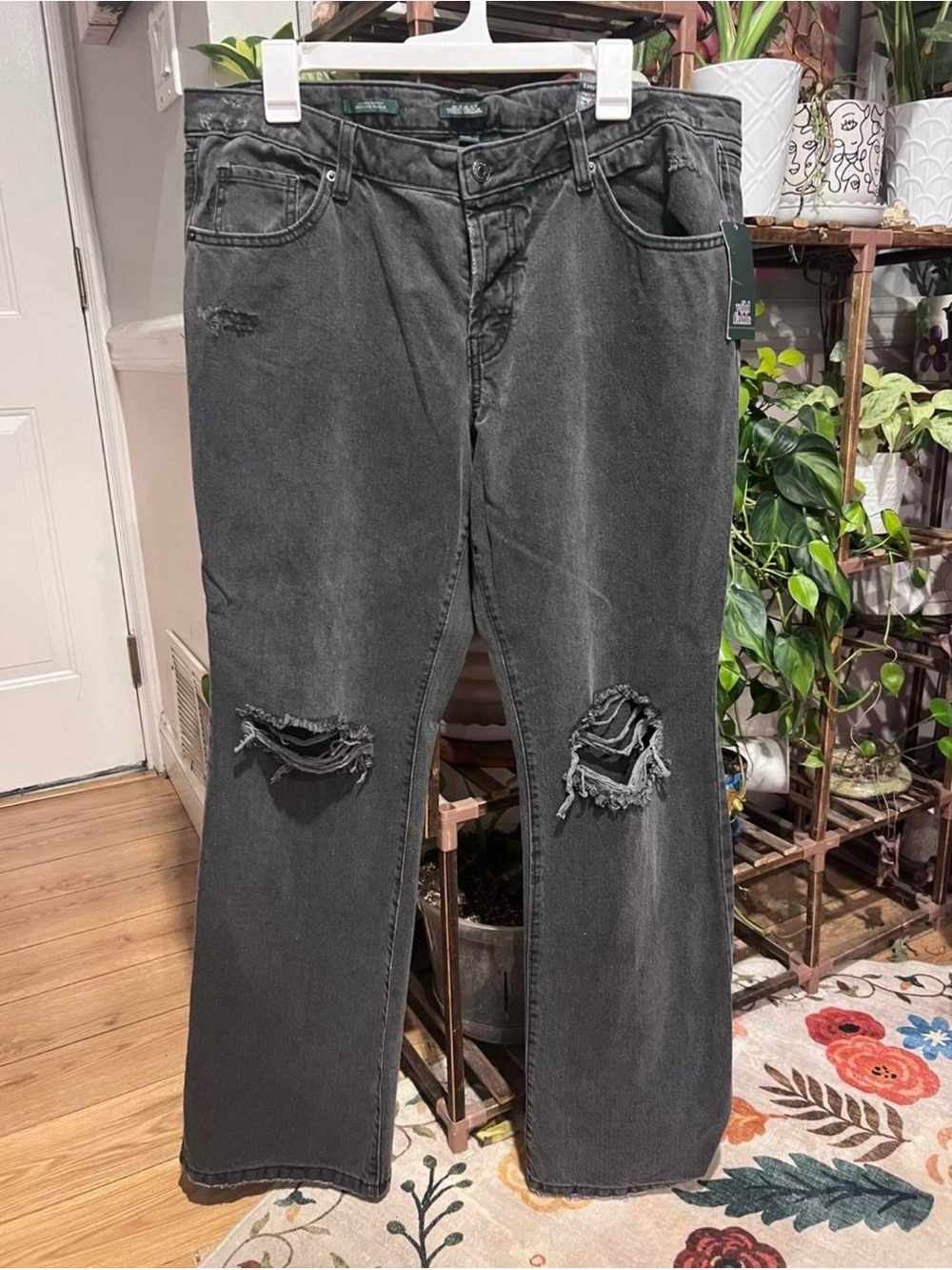 Y2K Black Low Rise Bootcut Jeans Size 14